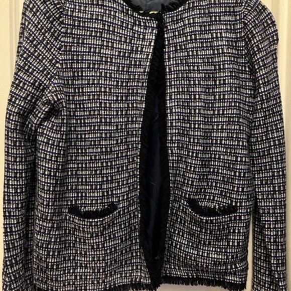 J. Crew Metallic Knit Tweed Jacket, Size Medium - Picture 2 of 4